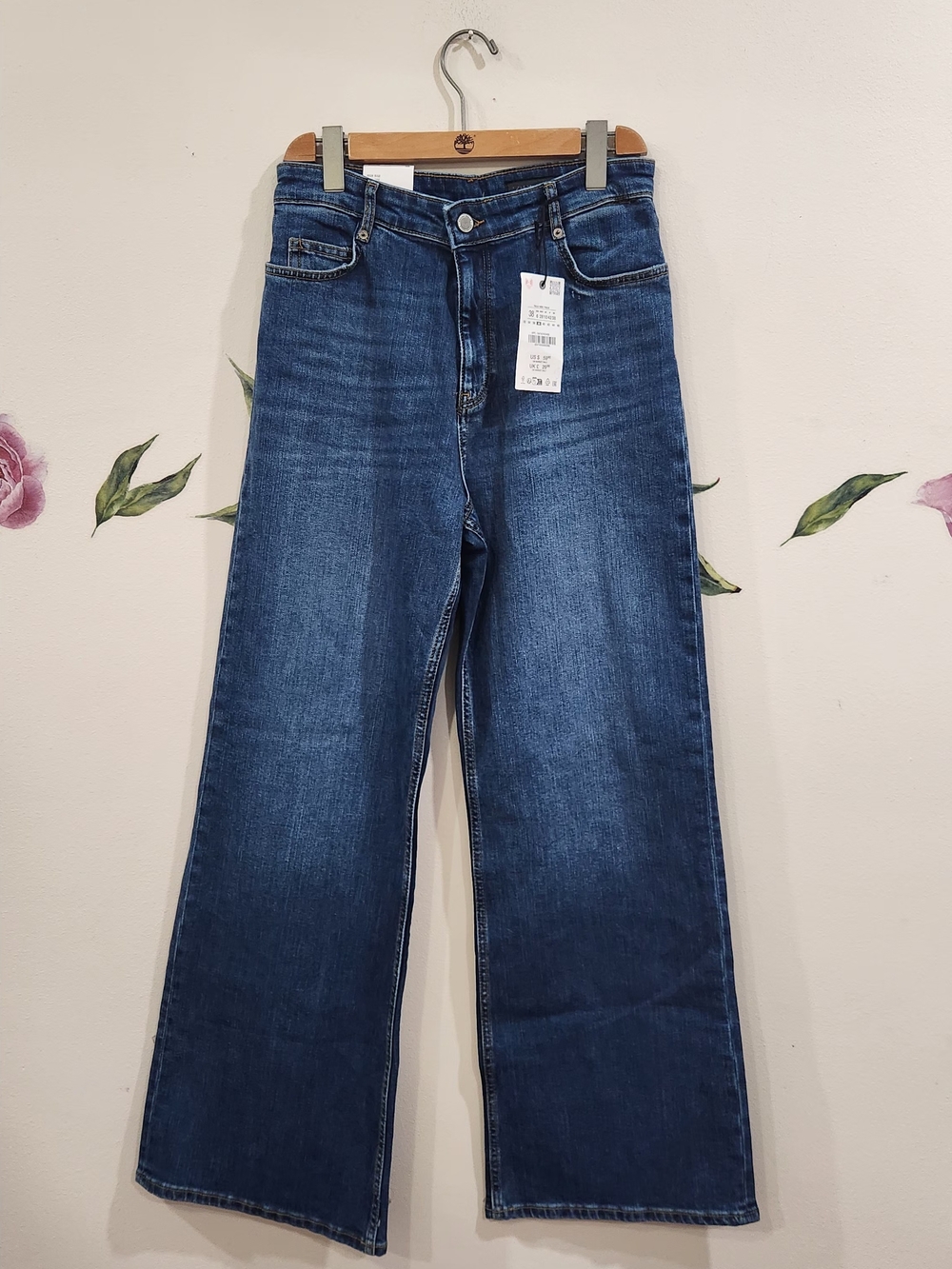Zara Dark Blue Wide-Leg Jeans